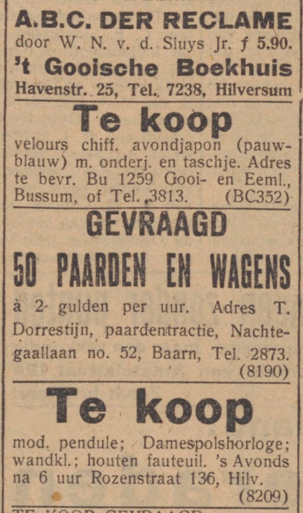 Vijftig paarden met wagens gevraagd