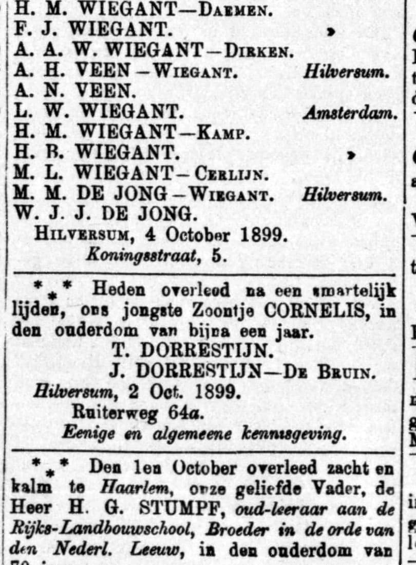 Het jongste zoontje overleden