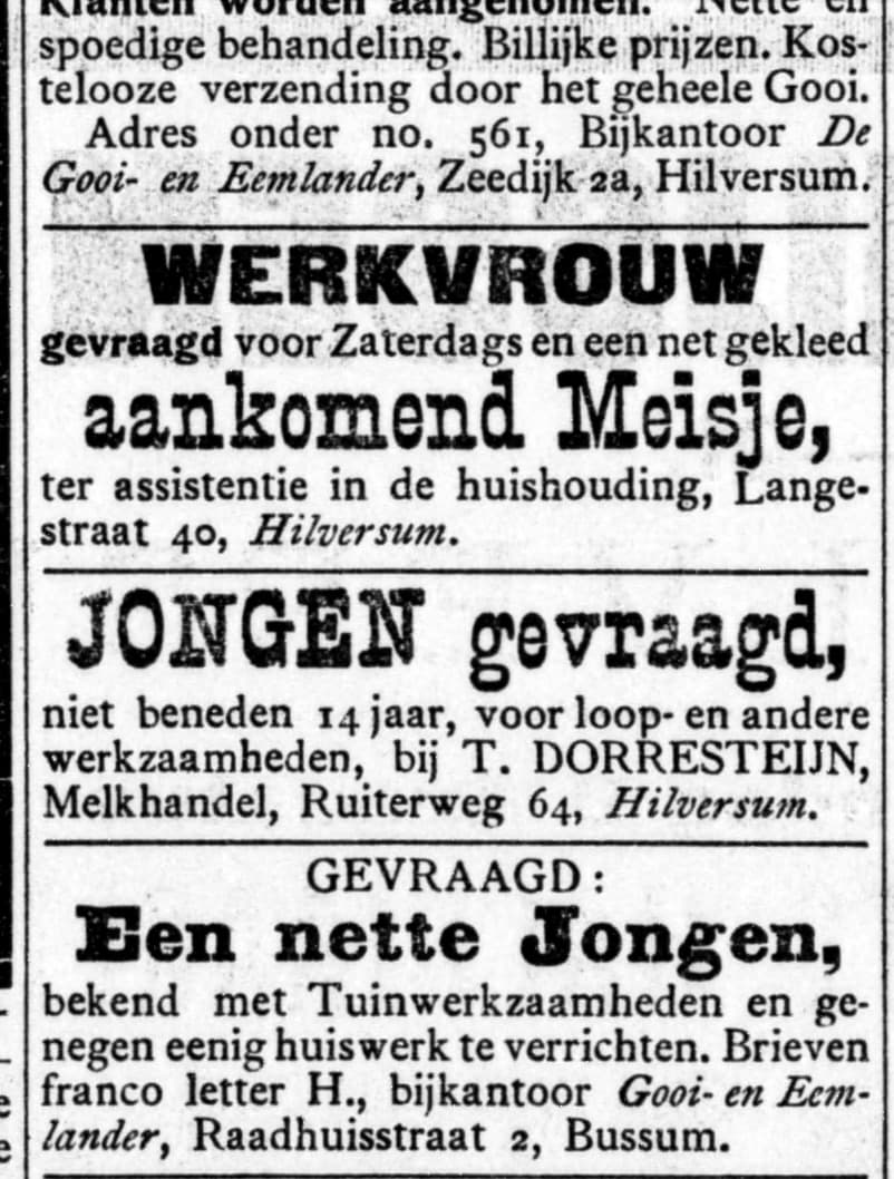 Jongen gevraagd voor de melkhandel
