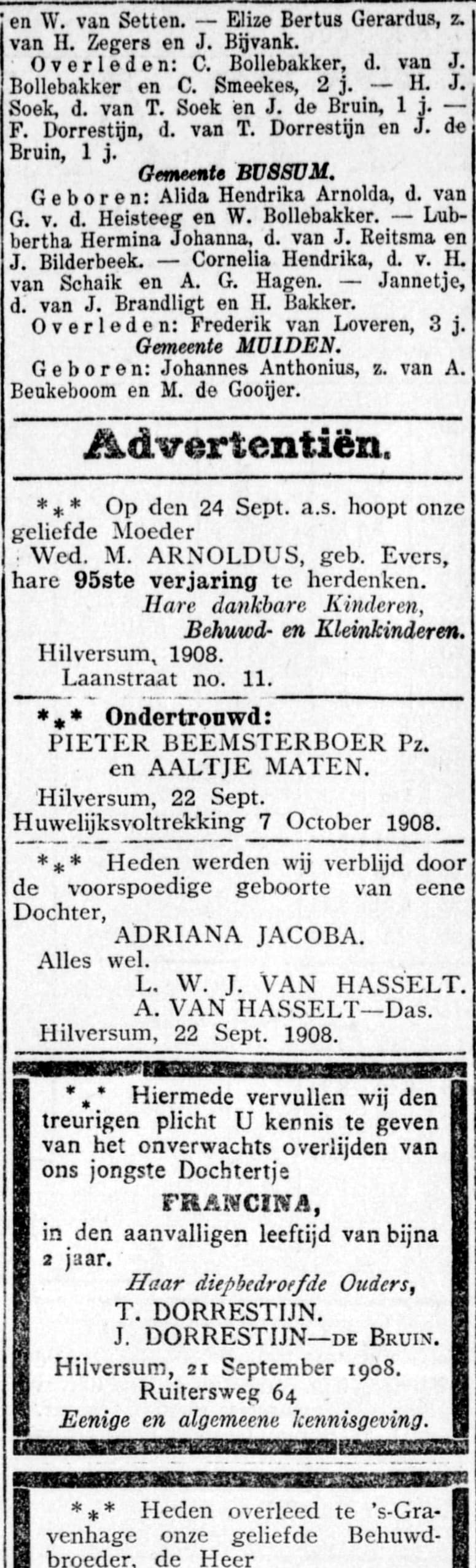 Francina, bijna twee jaar