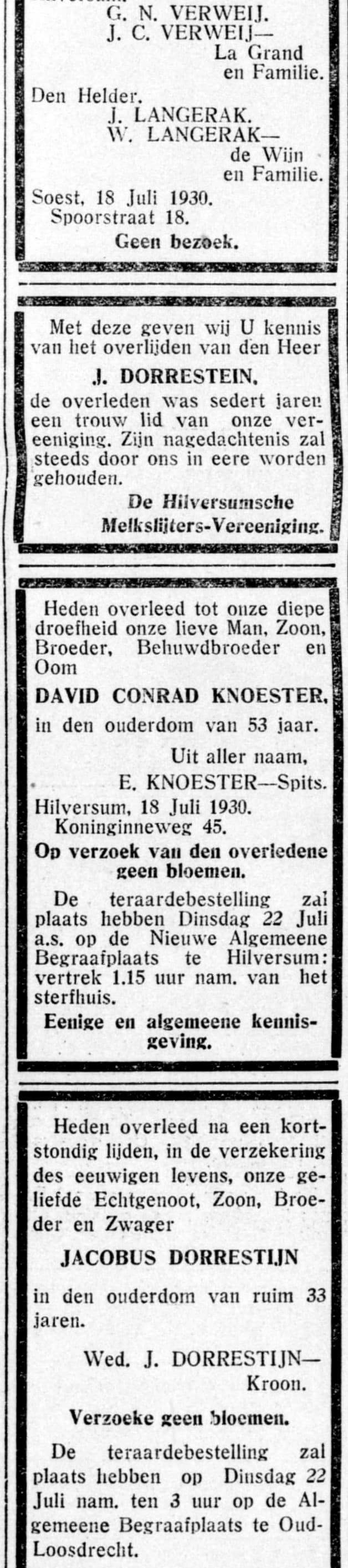 Jacobus overleden, ruim 33