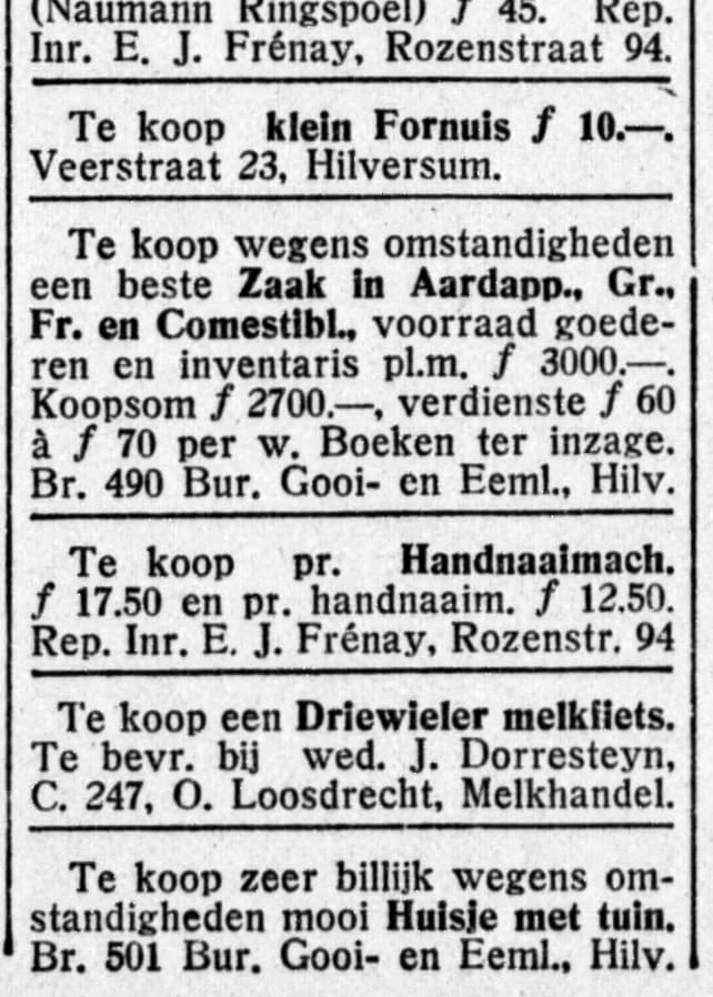 De weduwe verkoopt een melkdriewieler